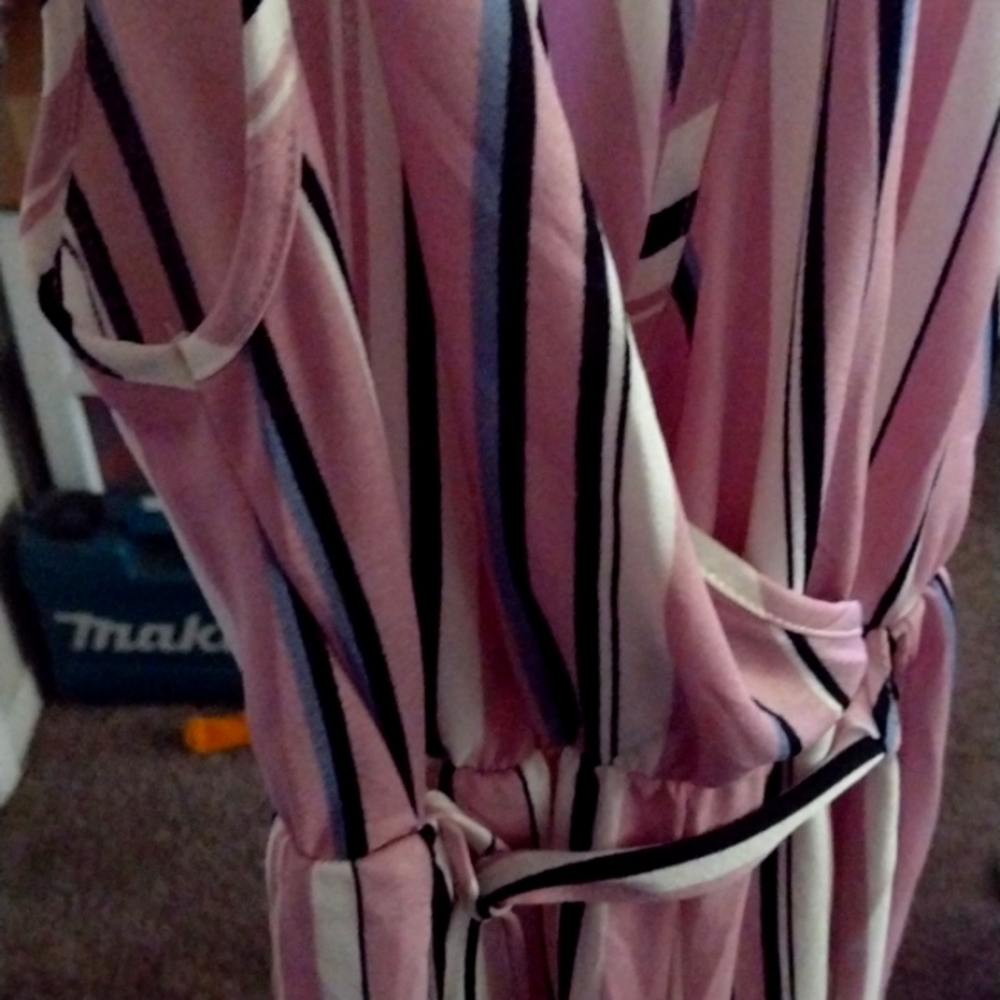 Lavender and blue striped jumper/capri
